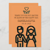 Oranje huwelijksuitnodiging kaart (Voorkant / Achterkant)