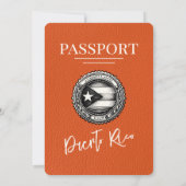Oranje huwelijksuitnodiging Puerto Rico Passport Kaart (Achterkant)
