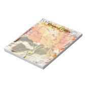 Oranje hydrangea, gepersonaliseerd notitieblok (Linkerzijde)