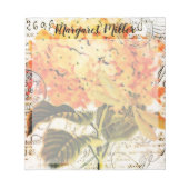 Oranje hydrangea, gepersonaliseerd notitieblok (Voorkant)