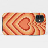 Oranje Hypnotic Heart Love Pattern Case-Mate iPhone Case (Achterkant (horizontaal))