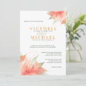 Oranje Ice Metallic White Wedding Invitting 2 Kaart (Staand voorkant)