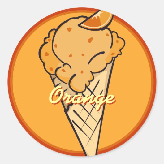 Oranje Icecream Sticker (Voorkant)