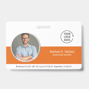 Oranje ID Bedrijfsfoto ID Beveiliging Badge