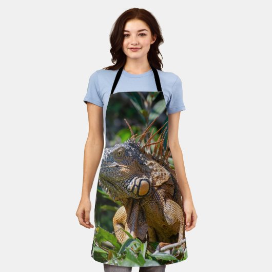 Oranje Iguana, Belize Lizard Schort (Gedragen)