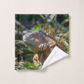 Oranje Iguana, Belize Photography Bad Handdoek (Wasdoekje)