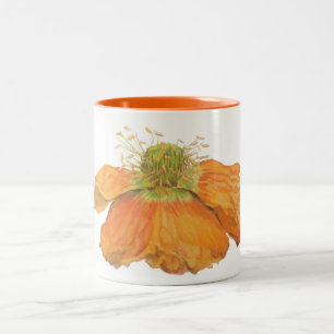Oranje IJslandse papaverMok 11 oz. 2 Toon Tweekleurige Koffiemok