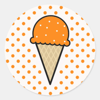 Oranje ijsschuimkast ronde sticker