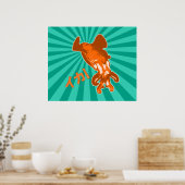 Oranje Ika Poster (Keuken)