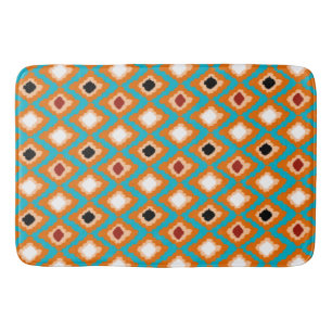 Oranje Ikat Diamonds - Eigen badmat