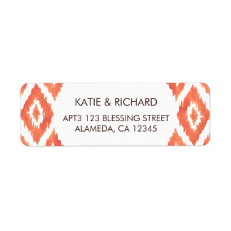 Oranje Ikat Etiket