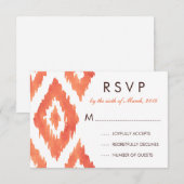 Oranje Ikat RSVP Kaartje (Voorkant / Achterkant)