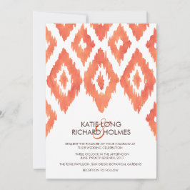 Oranje Ikat Wedding Kaart