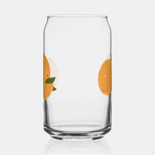 Oranje illustratie blikvorm glas (Links)