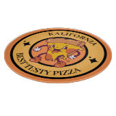 Oranje illustratie Circle Pizza Cutting Board Snijplank (Hoek)