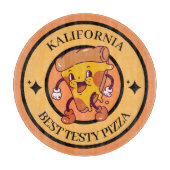 Oranje illustratie Circle Pizza Cutting Board Snijplank (Voorkant)