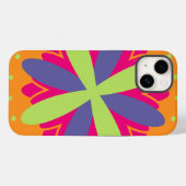 Oranje illustratie van bloemvormen Case-Mate iPhone case (Achterkant (horizontaal))