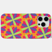 Oranje illustratie van bloemvormen Case-Mate iPhone case (Achterkant (horizontaal))