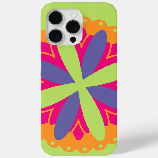 Oranje illustratie van bloemvormen Case-Mate iPhone case (Achterkant)