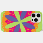 Oranje illustratie van bloemvormen Case-Mate iPhone case (Achterkant (horizontaal))