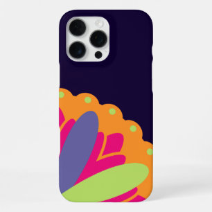 Oranje illustratie van bloemvormen iPhone 16 pro max hoesje