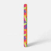 Oranje illustratie van bloemvormen samsung galaxy hoesje (Linkerkant)