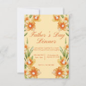 Oranje illustratieve Vaderdag Dinner Invitation Kaart (Voorkant)