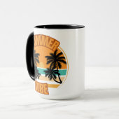 Oranje illustratieve zomertijdillustraties mok (Voorkant links)