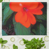 Oranje impatienventilator theedoek (Gevouwen)