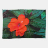 Oranje impatienventilator theedoek (Horizontaal)