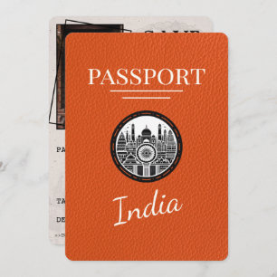 Oranje Indiaas paspoort Bewaar de datum Save The Date