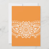 Oranje Indische Paisley Wedding Kaart (Achterkant)