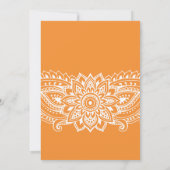 Oranje Indische Paisley Wedding Kaart (Achterkant)