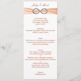 Oranje Infinity bruiloft Menu Kaart