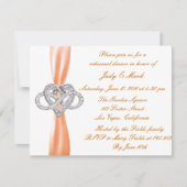 Oranje Infinity Hart repetitie Diner Uitnodiging (Voorkant)