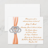 Oranje Infinity Hart repetitie Diner Uitnodiging (Voorkant / Achterkant)