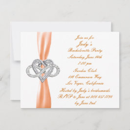Oranje Infinity Heart Bachelorette Party Uitnodige Kaart