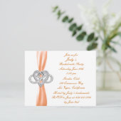 Oranje Infinity Heart Bachelorette Party Uitnodige Kaart (Staand voorkant)