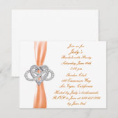 Oranje Infinity Heart Bachelorette Party Uitnodige Kaart (Voorkant / Achterkant)
