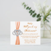 Oranje Infinity Heart Bridesmaid Kaart (Staand voorkant)
