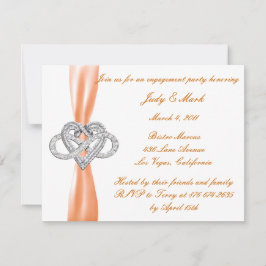 Oranje Infinity Heart Engagement Party Uitnodiging