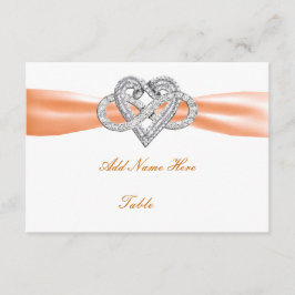 Oranje Infinity Heart Tafel Plaats Kaart
