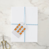 Oranje inktpatroon en blauw golven cadeaulabel (Met Touw)
