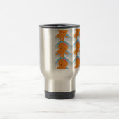 Oranje inktpatroon en blauw golven reisbeker (Center)