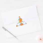 Oranje inktpatroon en blauw golven sticker (Envelop)