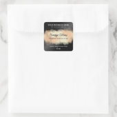 Oranje inktzwarte inktvlekkleurtikels vierkante sticker (Tas)