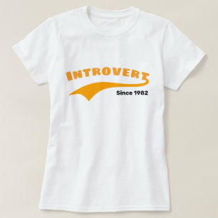 Oranje Introvert Typografie Swoosh Aangepaste datu T-shirt