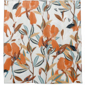  Oranje iris bloemmotief Douchegordijn (Voorkant)