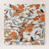 Oranje iris bloemmotief Legpuzzel (Horizontaal)