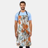  Oranje iris bloemmotief Schort (Gedragen)